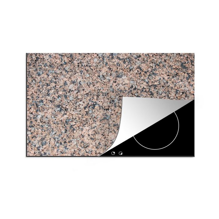 MuchoWow Herdblende-/Abdeckplatte Granit - Stein - Muster - Design - Braun - Grau Vinyl (1 tlg) induktionskochfeld Schutz für die küche Ceranfeldabdeckung