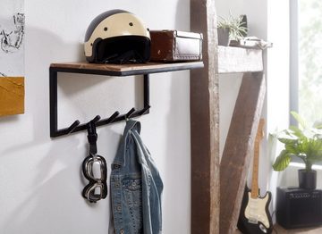 KADIMA DESIGN Wandgarderobe Garderobe aus Akazienholz & Metall, stilvoll & funktional