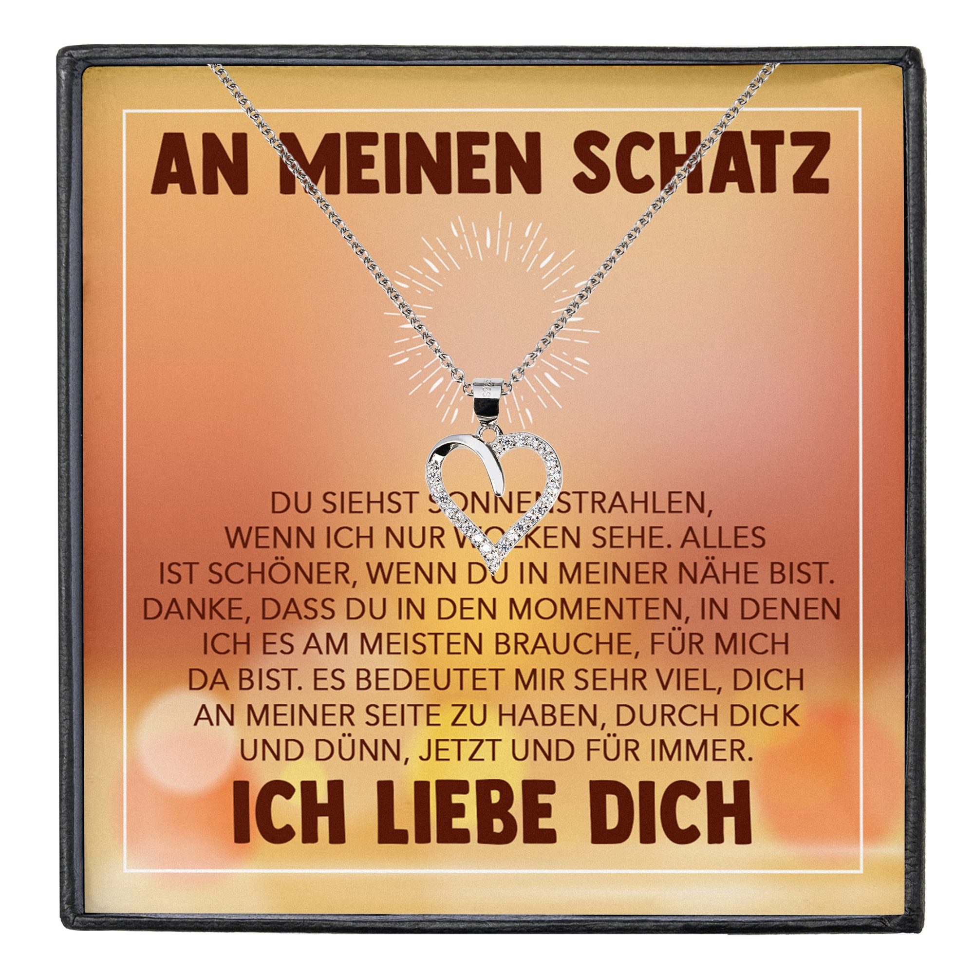 Valentinstagsgeschenk 22Feels Schmuckset Mein Schatz Ich Liebe Dich Kette Frauen Geschenk Herz Halskette Damen (inkl. Geschenktasche, Karte, Poliertuc