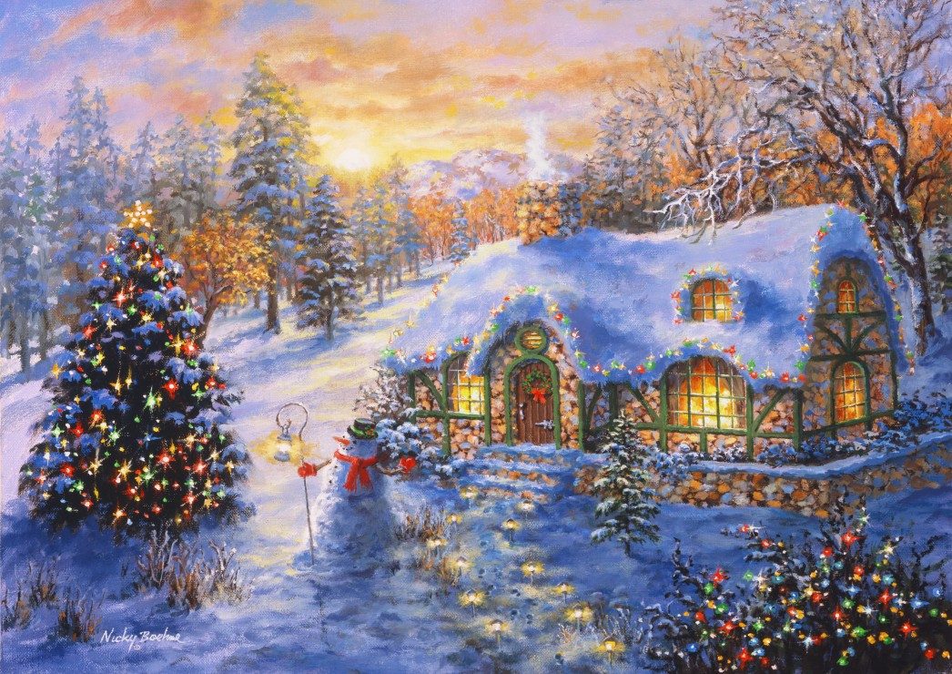 Bluebird Puzzle Puzzle Christmas Cottage, Puzzleteile