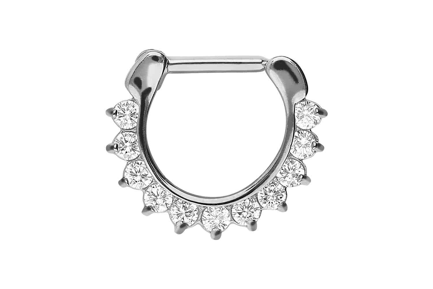 Nasenpiercing Chirurgenstahl Clicker 11 KRISTALLE Ohrpiercing Septum Nase