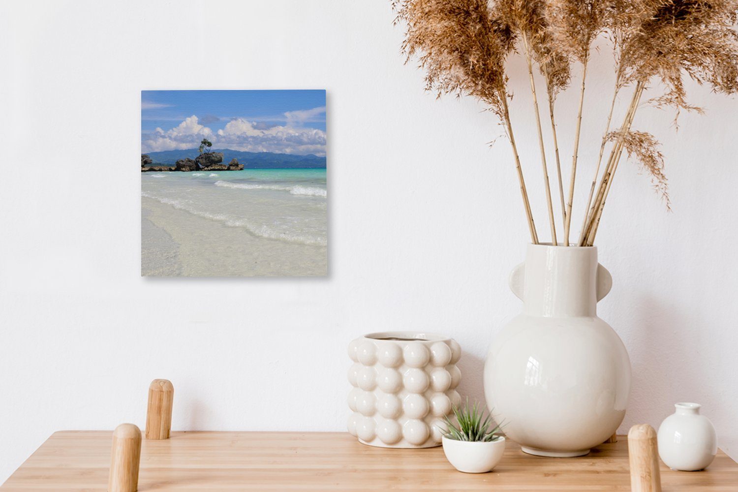 auf der OneMillionCanvasses® St), für (1 Leinwandbild Wohnzimmer Strand Leinwand Boracay, Bilder Schlafzimmer Tropischer Insel