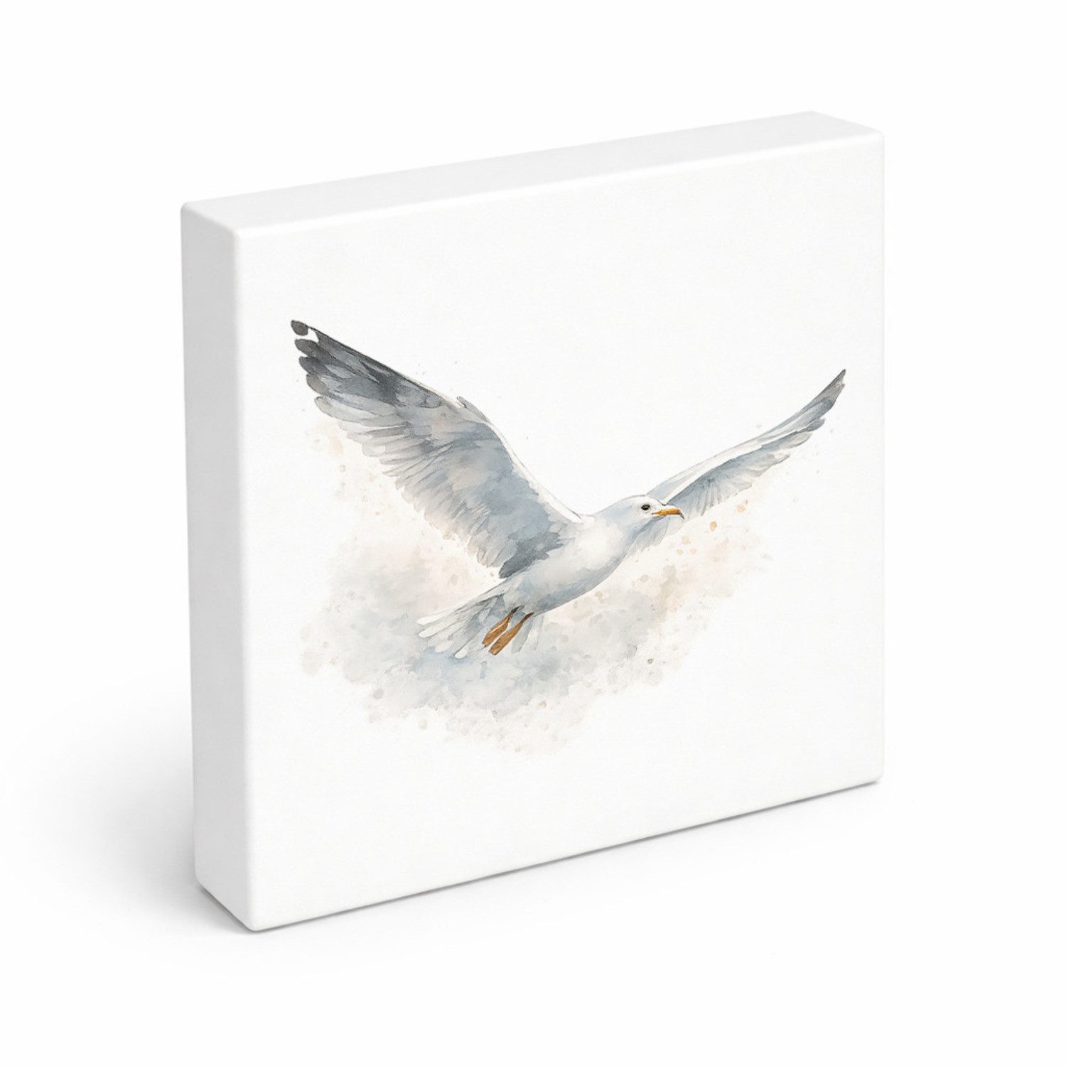 speecheese Holzbild Küstenklänge Möwe Holzbild in 15x15 cm zum Stellen oder Aufhängen, 15x15 cm