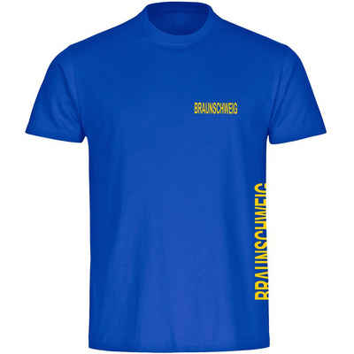 multifanshop T-Shirt Herren Braunschweig - Brust & Seite - Männer