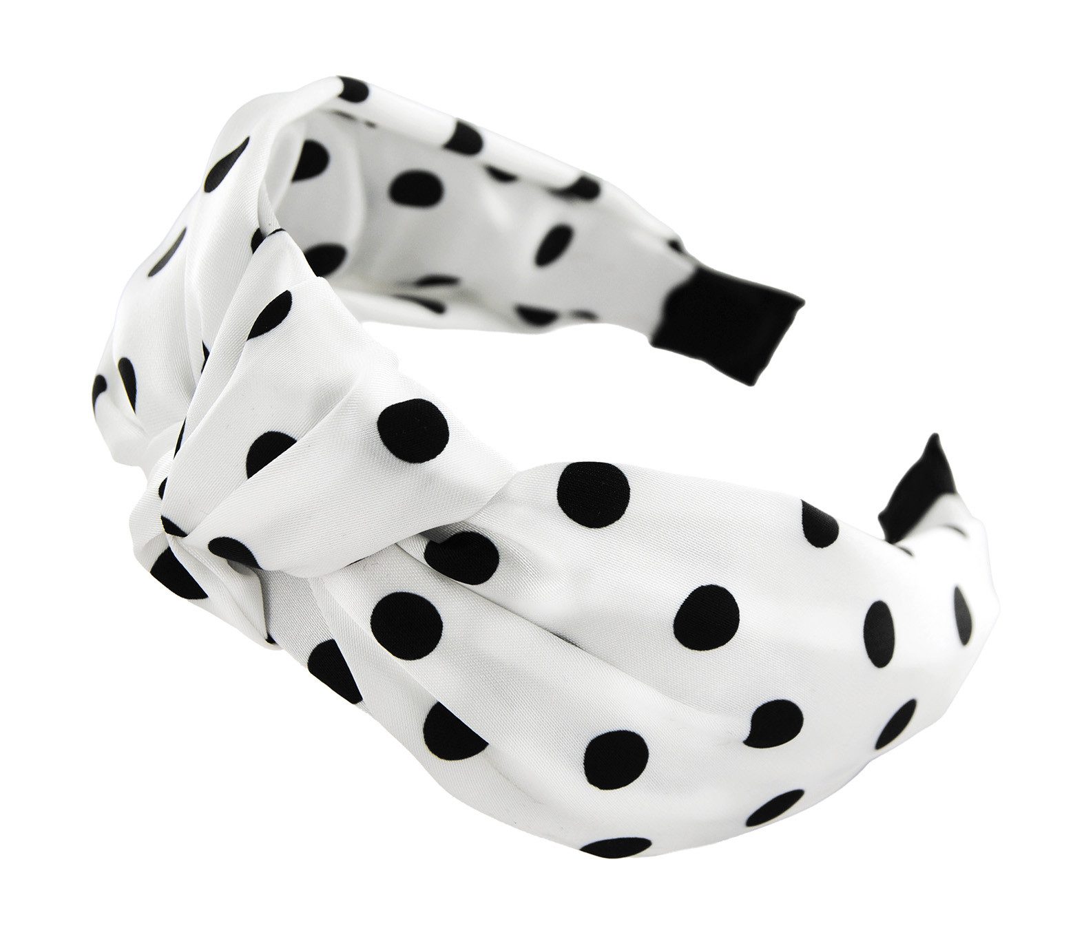 axy Haarreif Breiter Haarreif mit Knoten und Satin bezogen, Vintage Damen Haareifen Haarband
