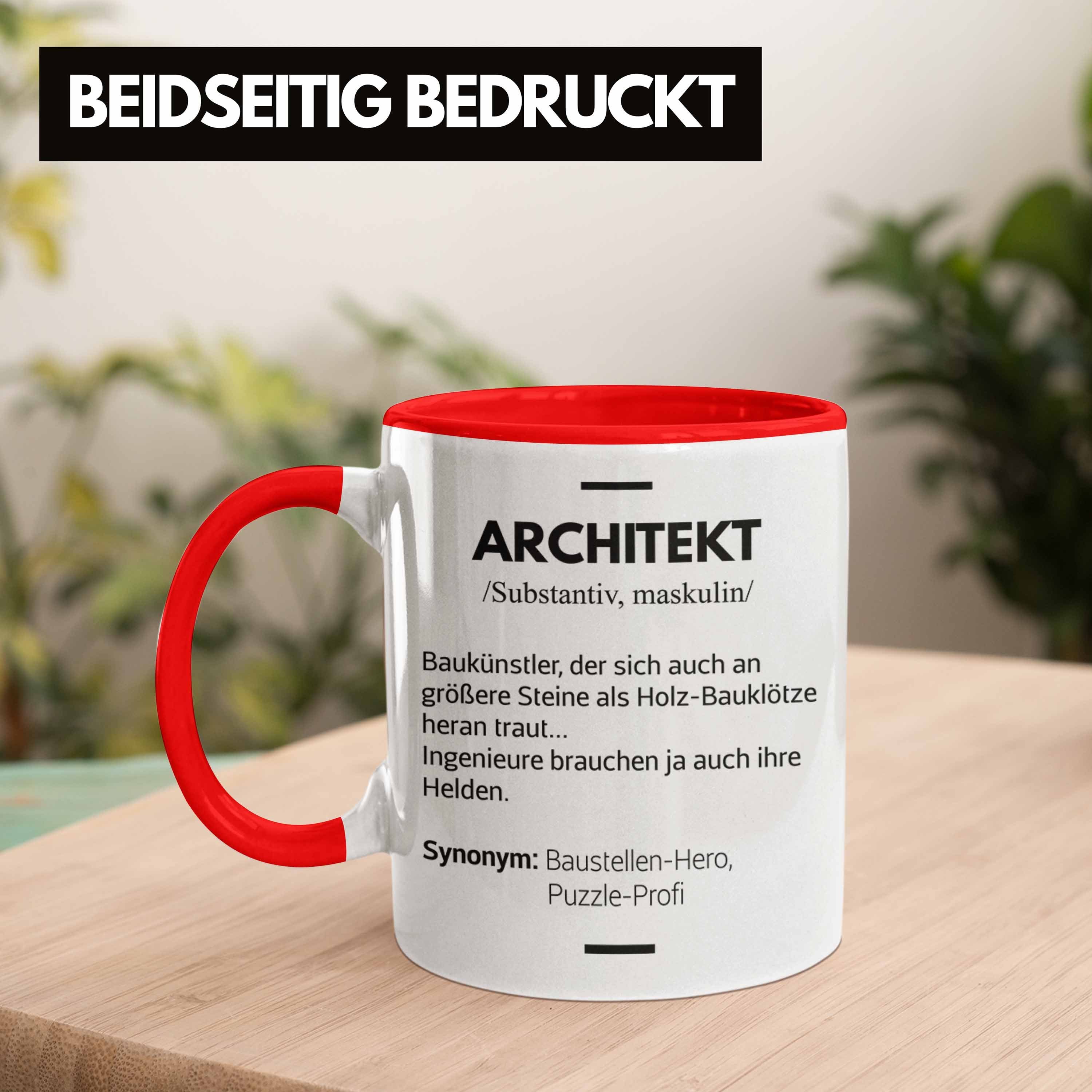 Trendation Rot Architekt Kaffeetasse Lustig Geschenkidee Spruch Architektur Tasse - Trendation Tasse Spruch mit Architekten Geschenke