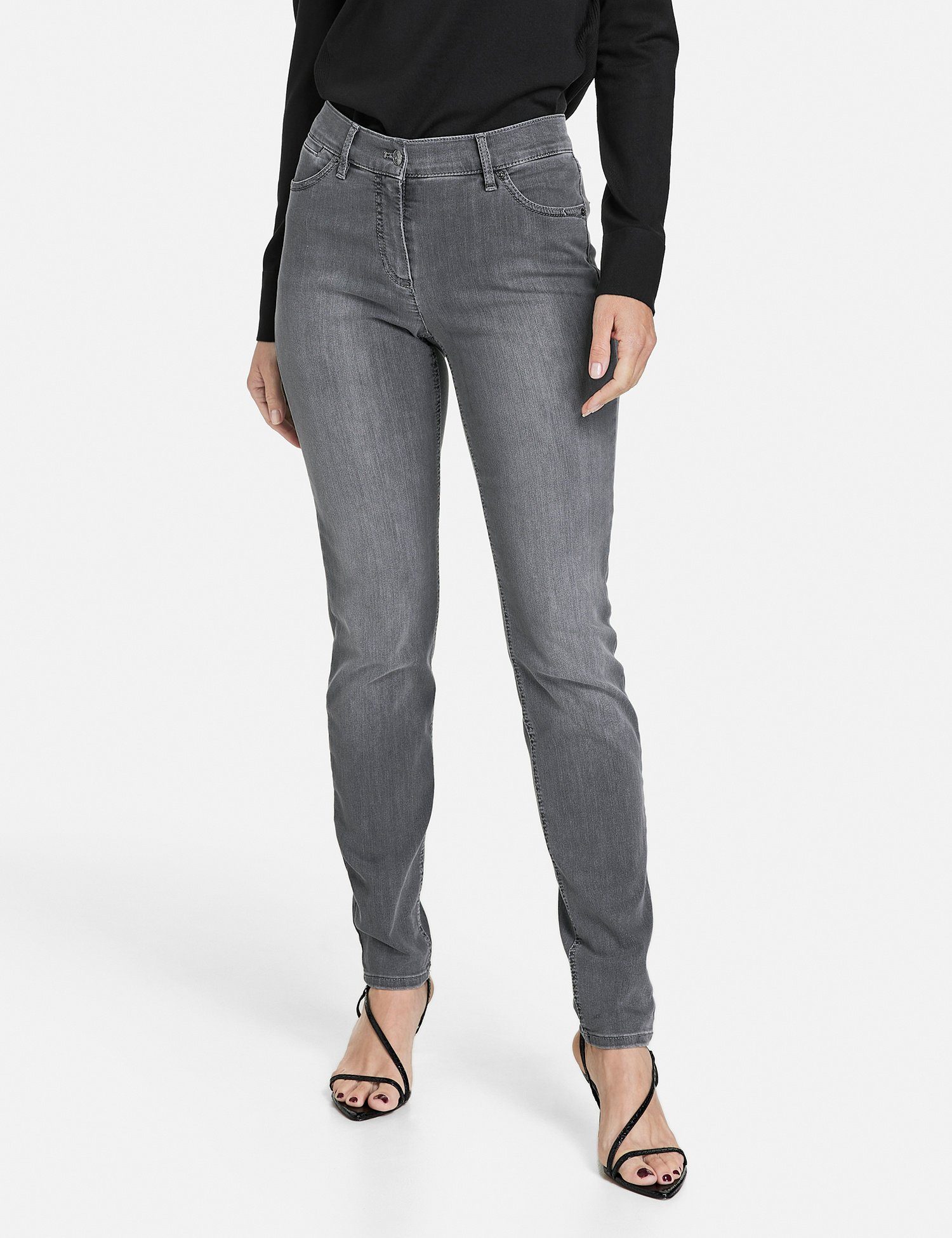 GERRY WEBER Stretch-Jeans 5-Pocket Jeans Best4me Skinny Anthra Denim mit use
