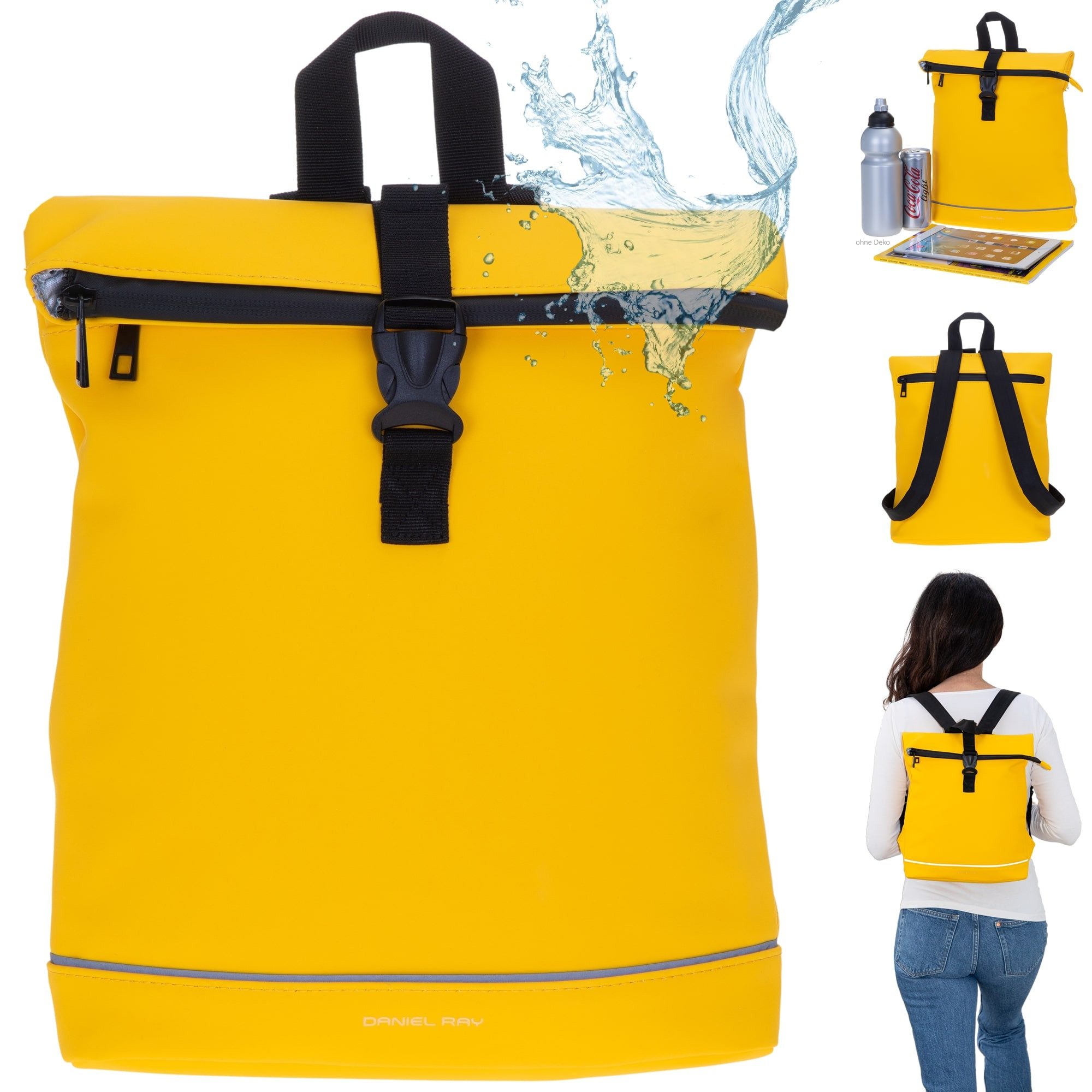 Daniel Ray Rucksack Damen Cityrucksack Daypack small klein Jeff wasserabweisend, A4 Damenrucksack Handtaschenrucksack backpack 251092 + Schlüsseletui