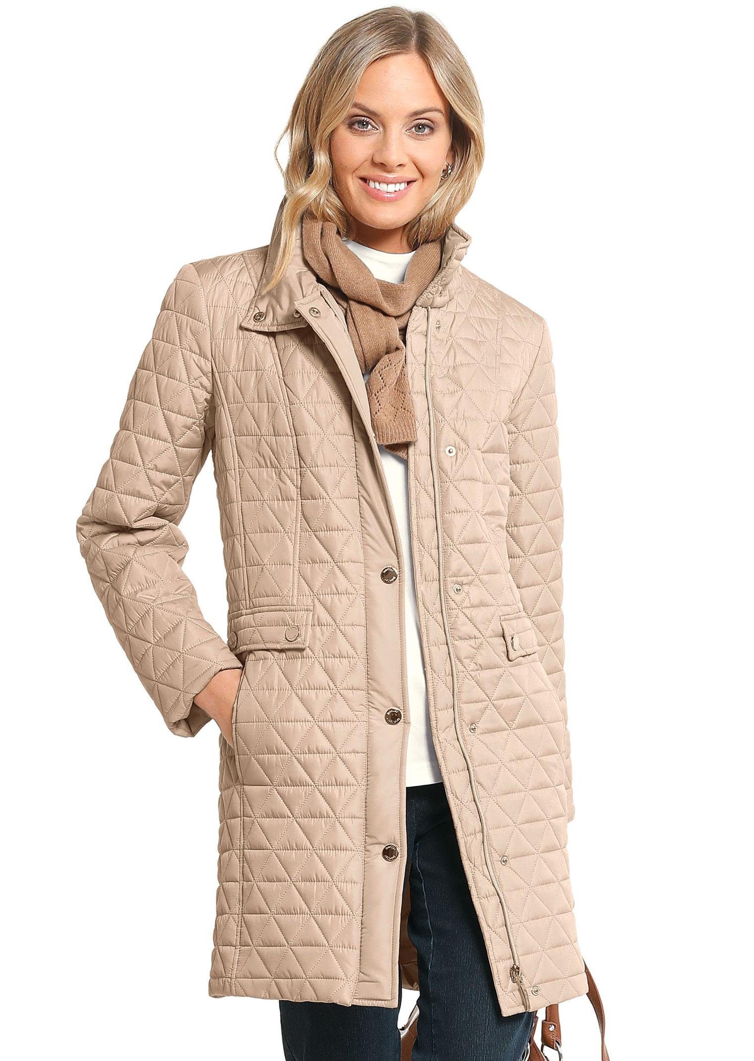 GOLDNER Stepp-Kurzmantel mit Kurzmantel beige Stehkragen