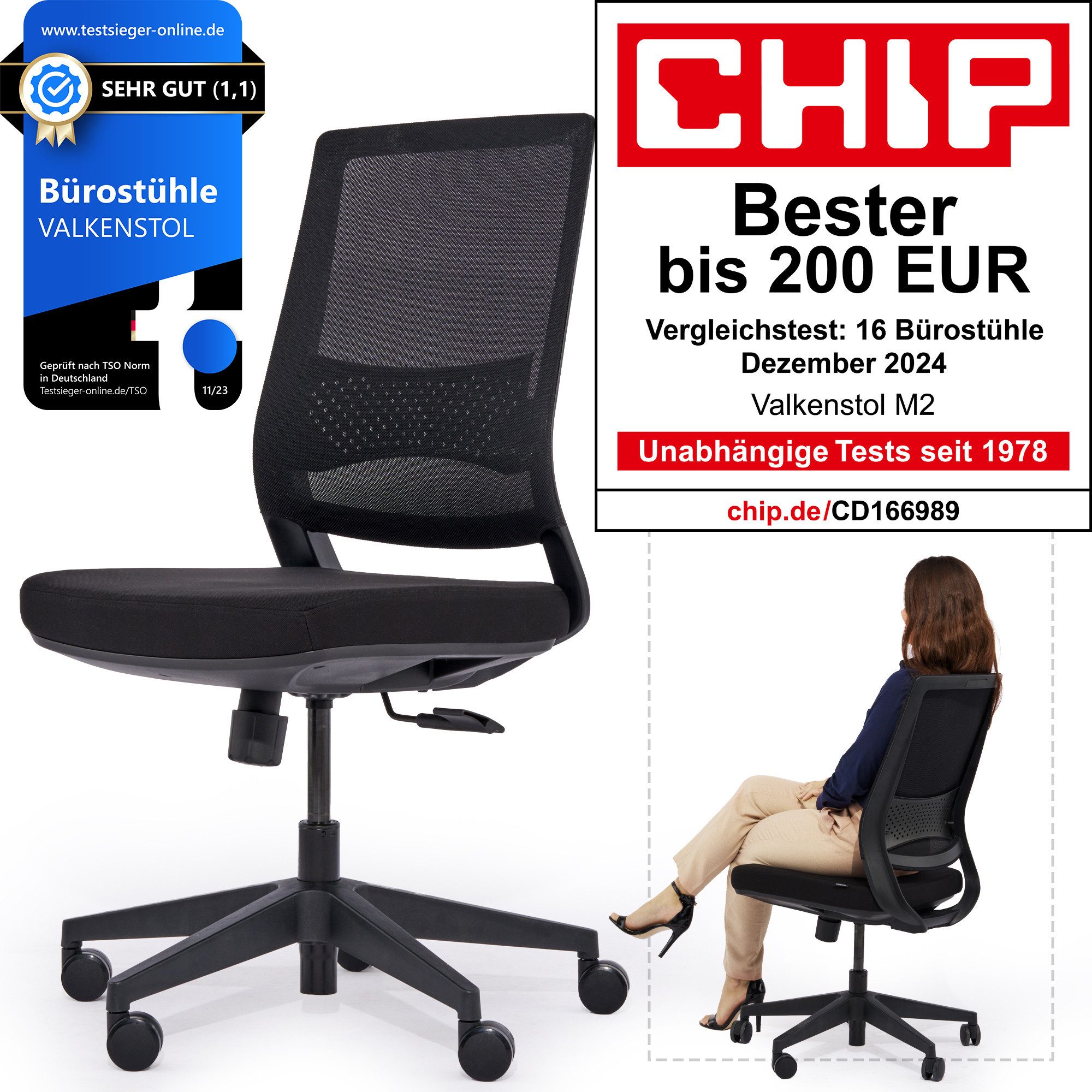 VALKENSTOL Bürostuhl M2 Ergonomischer Bürostuhl 150 günstig online kaufen