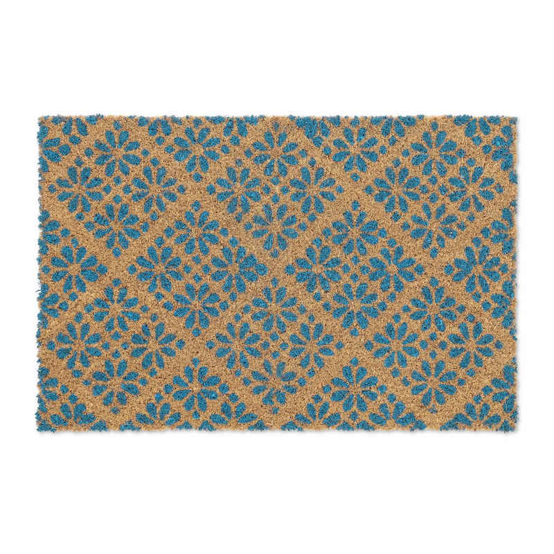 Fußmatte Fußmatte im floralen Design, relaxdays, Höhe: 15 mm