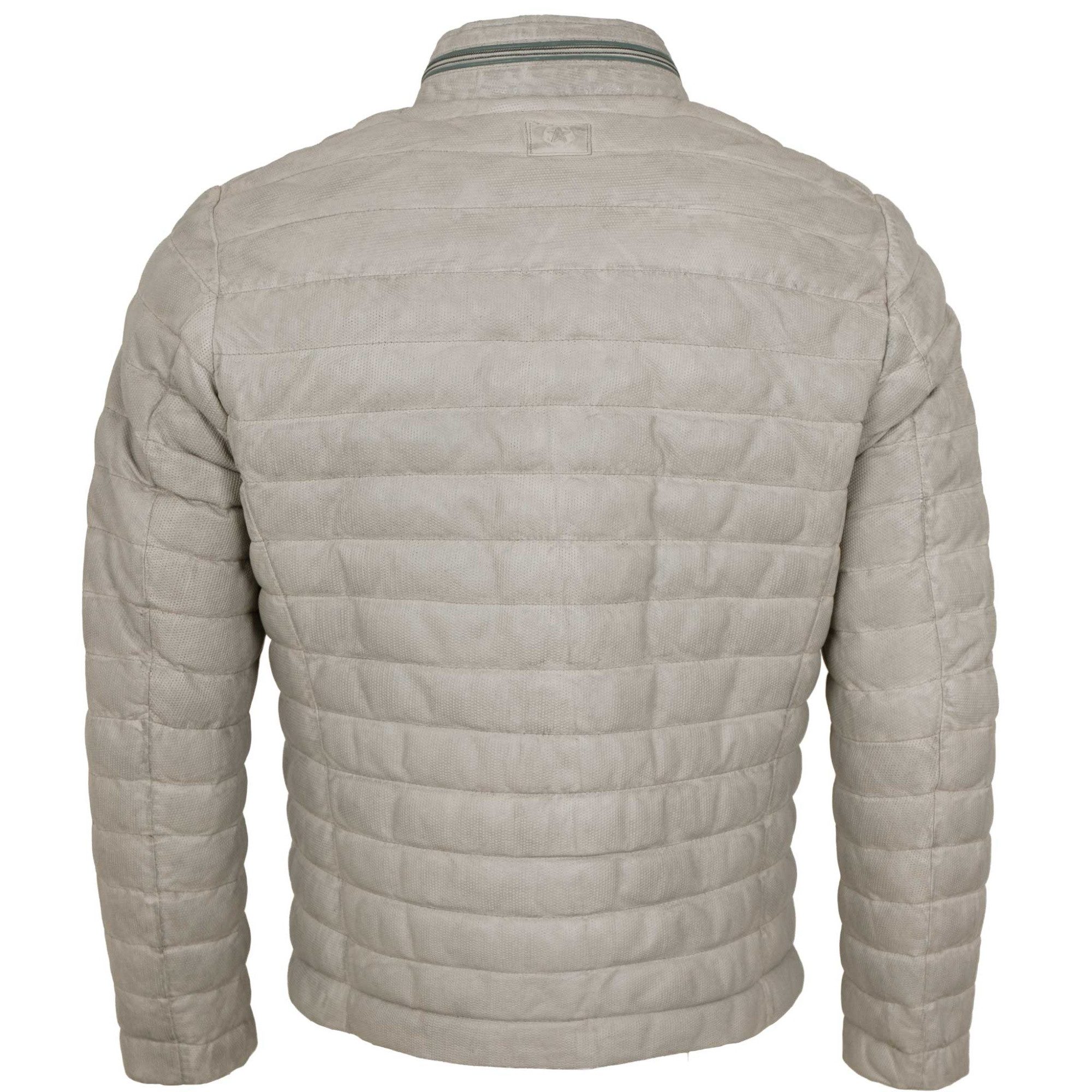 Milestone Lederjacke MSMalik Milestone - Herren Lederjacke Steppjacke Lammnappa silber