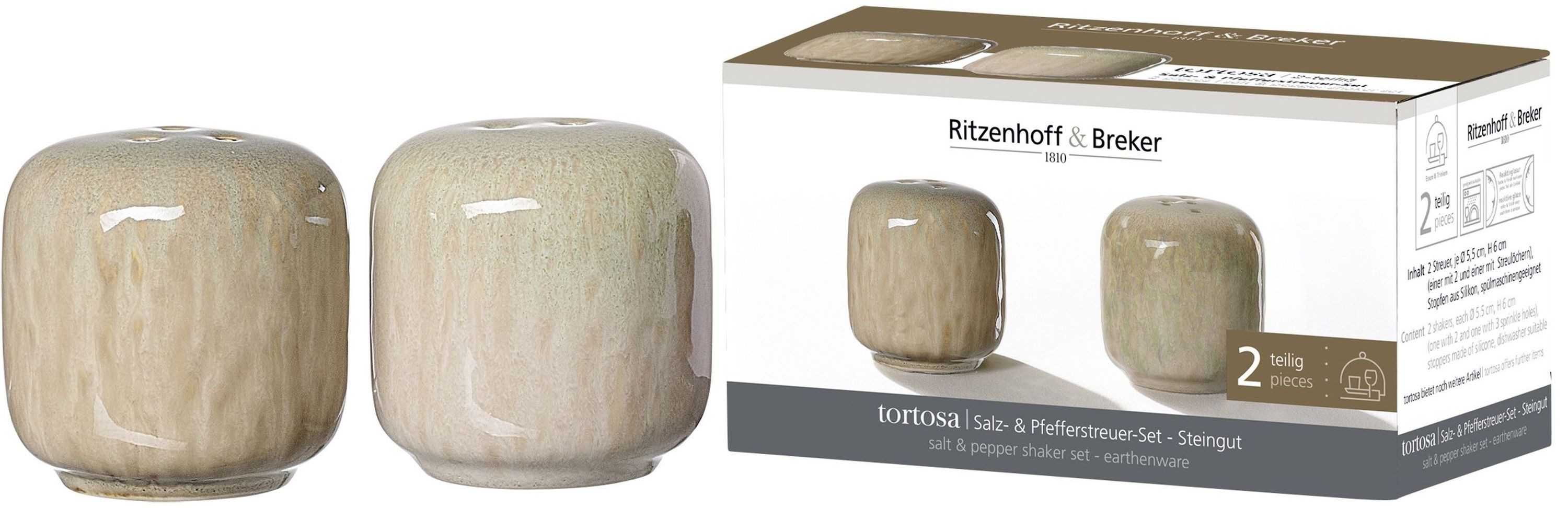 Ritzenhoff & Breker Salz- / Pfefferstreuer Salz und Pfefferstreuerset 2 teilig braun, (2-tlg)