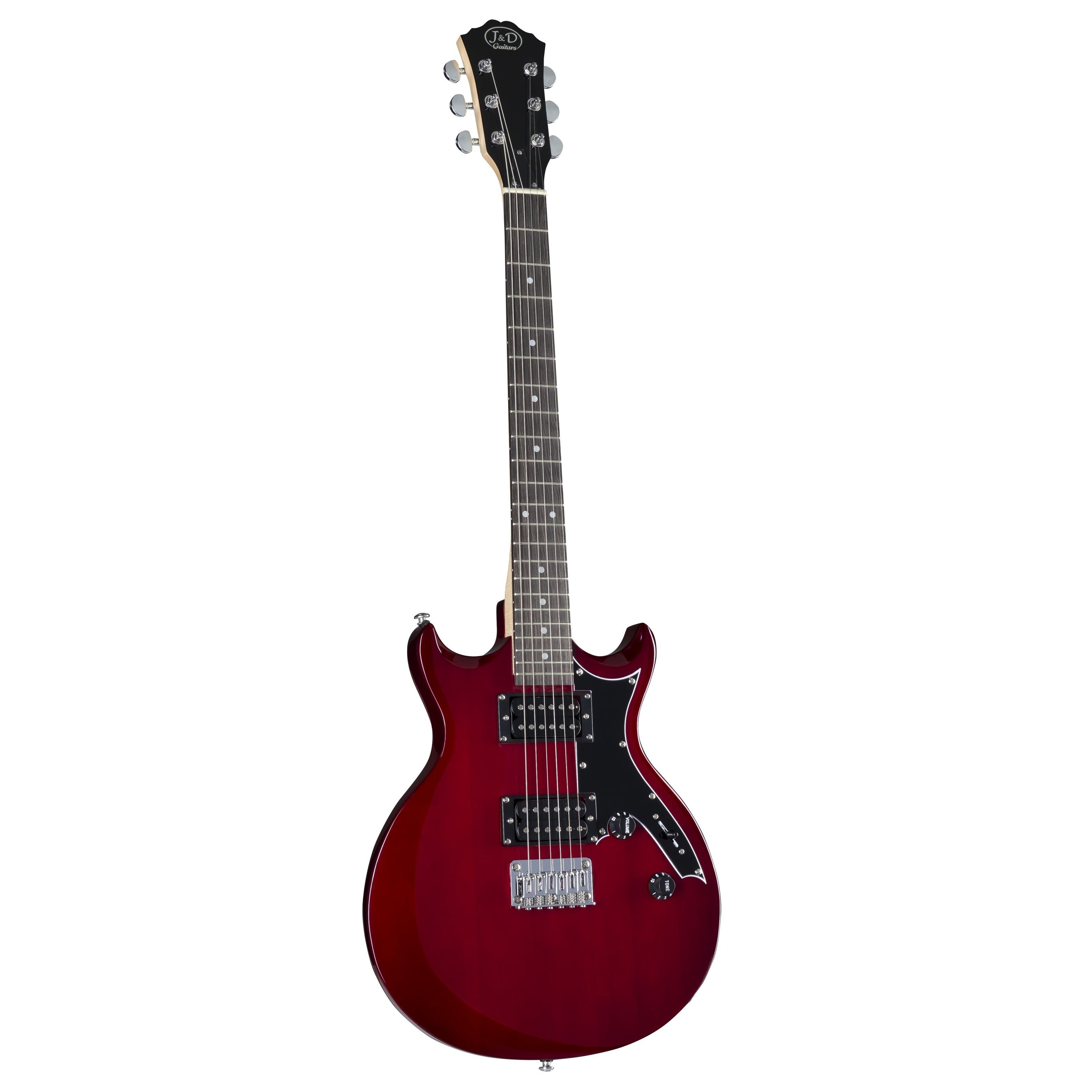 J & D E-Gitarre, E-Gitarren, Double Cut Modelle, M10 Wine Red - Double Cut Modelle