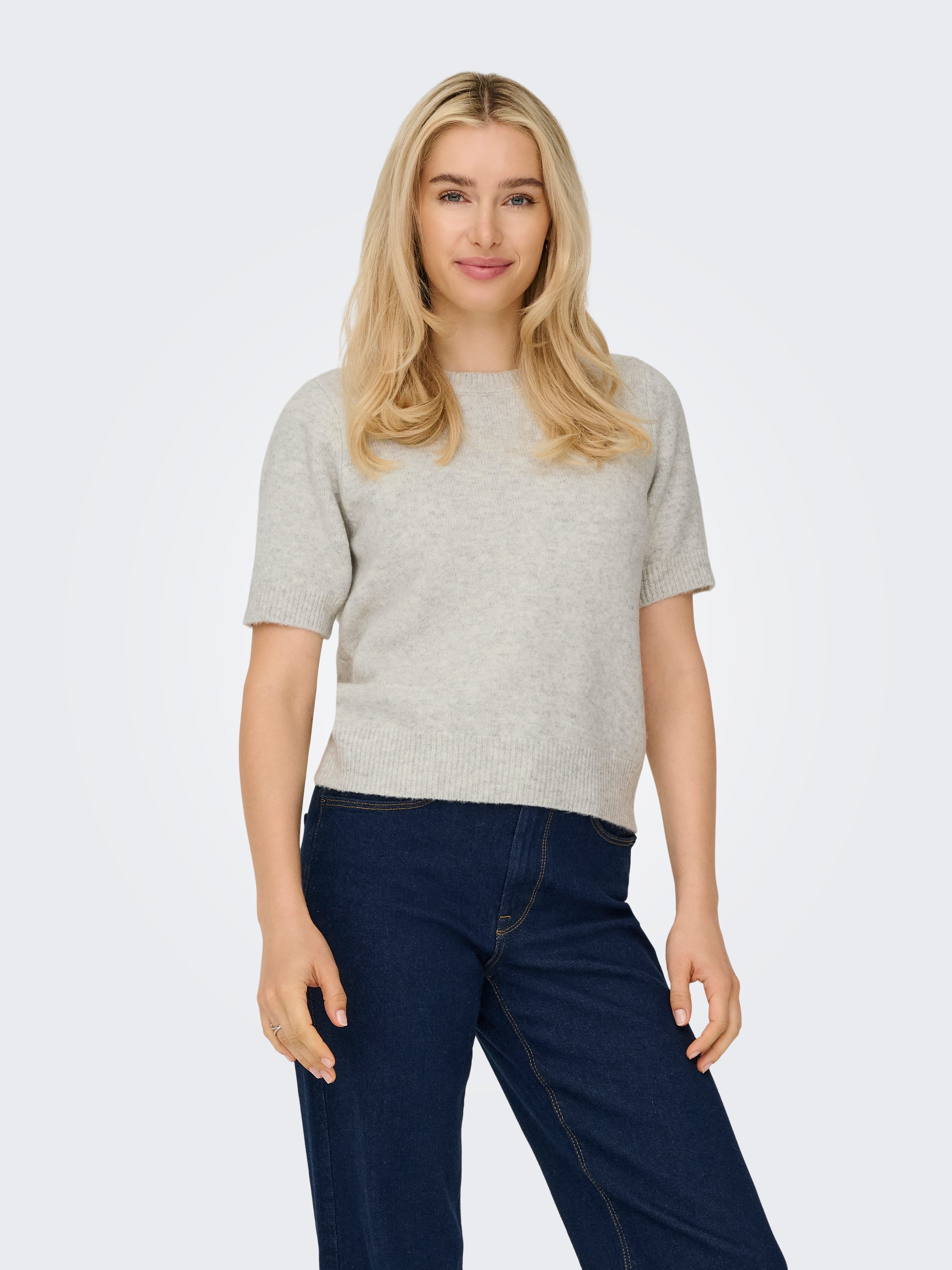 ONLY Kurzarmpullover ONLABBY LIFE SS BLING TOP O-NECK KNT günstig online kaufen