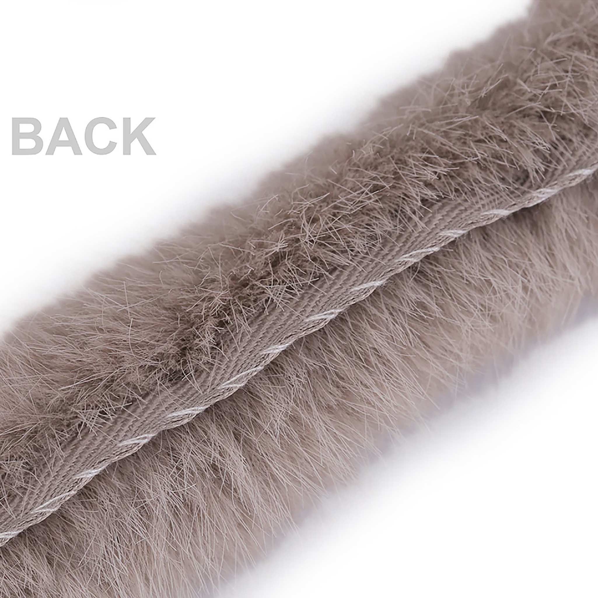 maDDma Webband Fellborte rund ab 1m x 3 cm Meterware Fellbesatz Kunstfell Kunstpelz, hellgrau