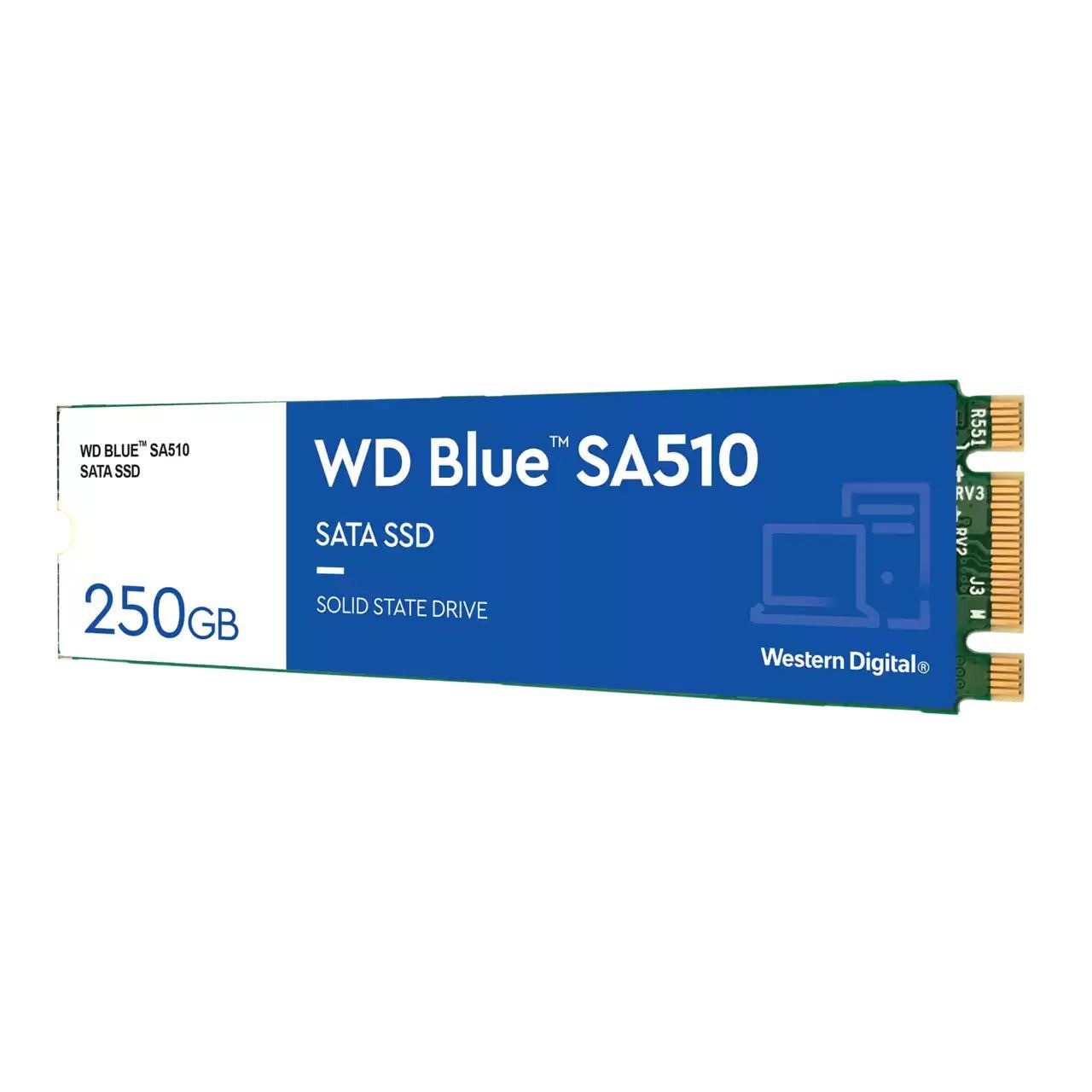 Western Digital SanDisk WD Blue SA510 250GB M.2 2280 SSD interne SSD (250 GB) M.2" 560 MB/S Lesegeschwindigkeit, 440 MB/S Schreibgeschwindigkeit, 3D TLC NAND, SATA 6 Gb/s, M.2 2280, SSD Dashboard