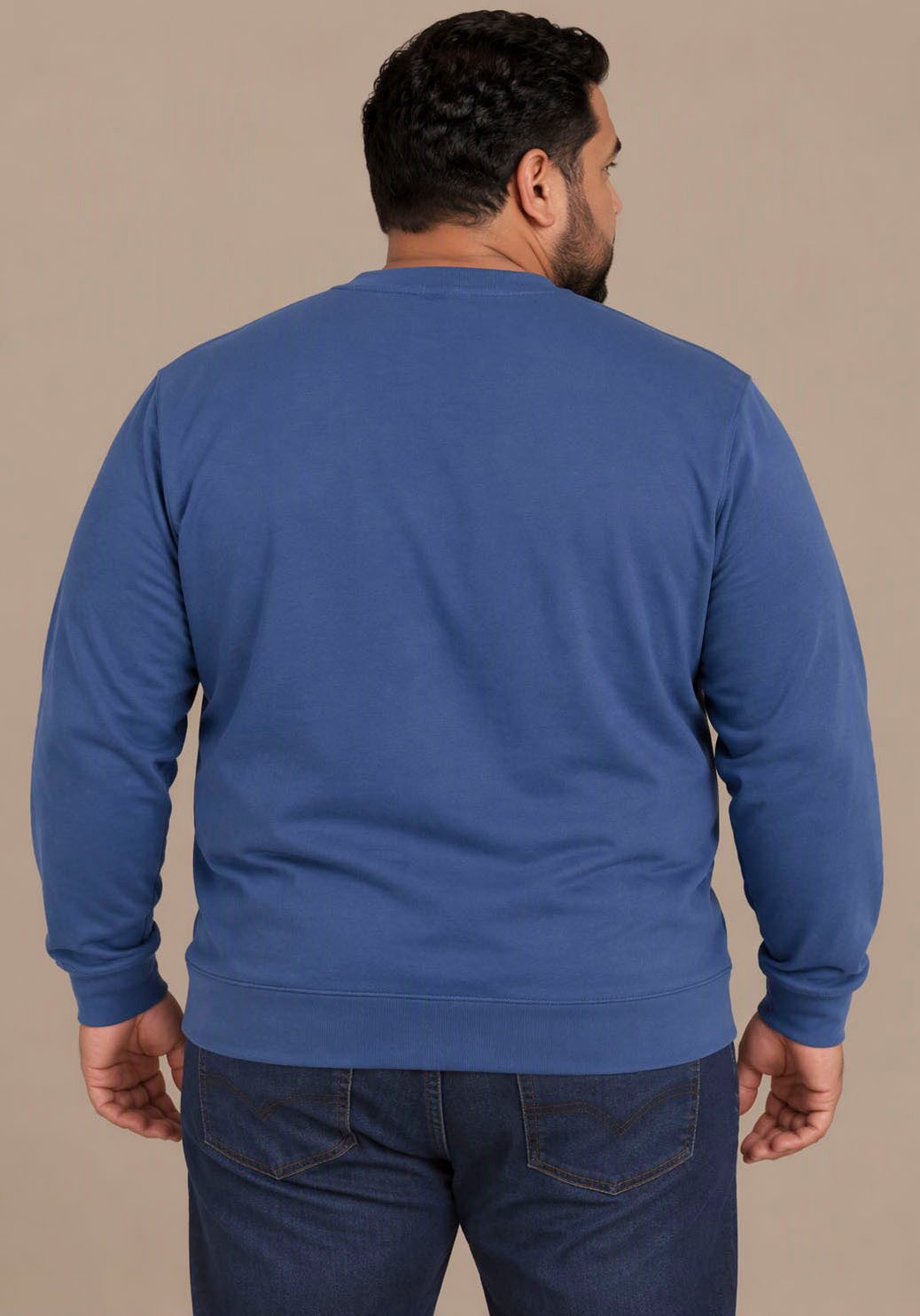Man's World Plus Rundhalsshirt auch in Grosse Größen bis Gr. 7XL Bauch-Fit (2-er Pack) normaler Schnitt, Langarm, unifarbenes Basic – Bild 2 von 5