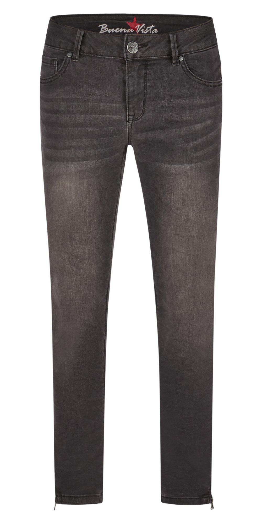 Stretch-Jeans BUENA VISTA ITALY V 7/8 grey black 2408 B5311 601.5312 - Cozy Denim