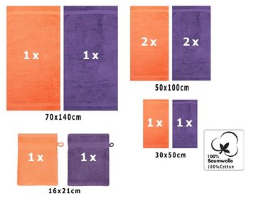 Betz Handtuch Set 10-TLG. Handtuch-Set Classic, 100% Baumwolle, (Set, 10-tlg), Farbe lila und orange