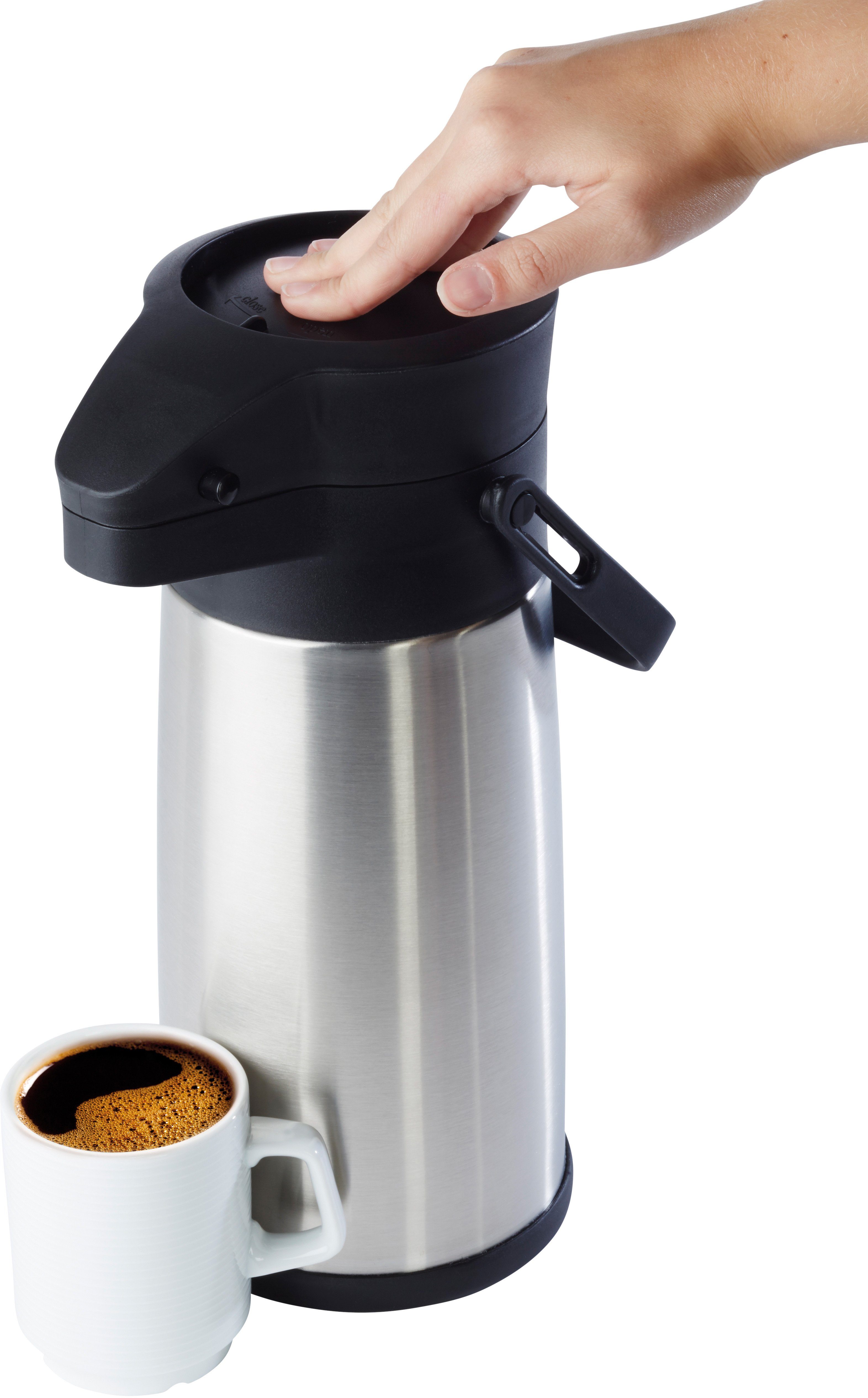 Isolierung Pump-Isolierkanne APS Tassen für Dreh-Pumpknopf, 2,2 17 Budget, l, doppelwandige Kaffee, bis zu