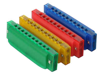 Classic Cantabile diatonische Mundharmonika FunKids (C-Dur Tonart, 20 Stimmzungen, 10 Kanzellen), C, (BluesHarp ideal für Kinder, 1), Kunstoffkörper in grün, gelb, rot oder blau