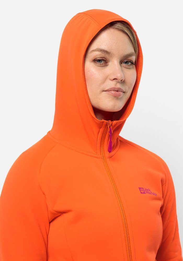 Fleecejacke Wolfskin vibrant-orange Jack BAISELBERG HOODED FZ W