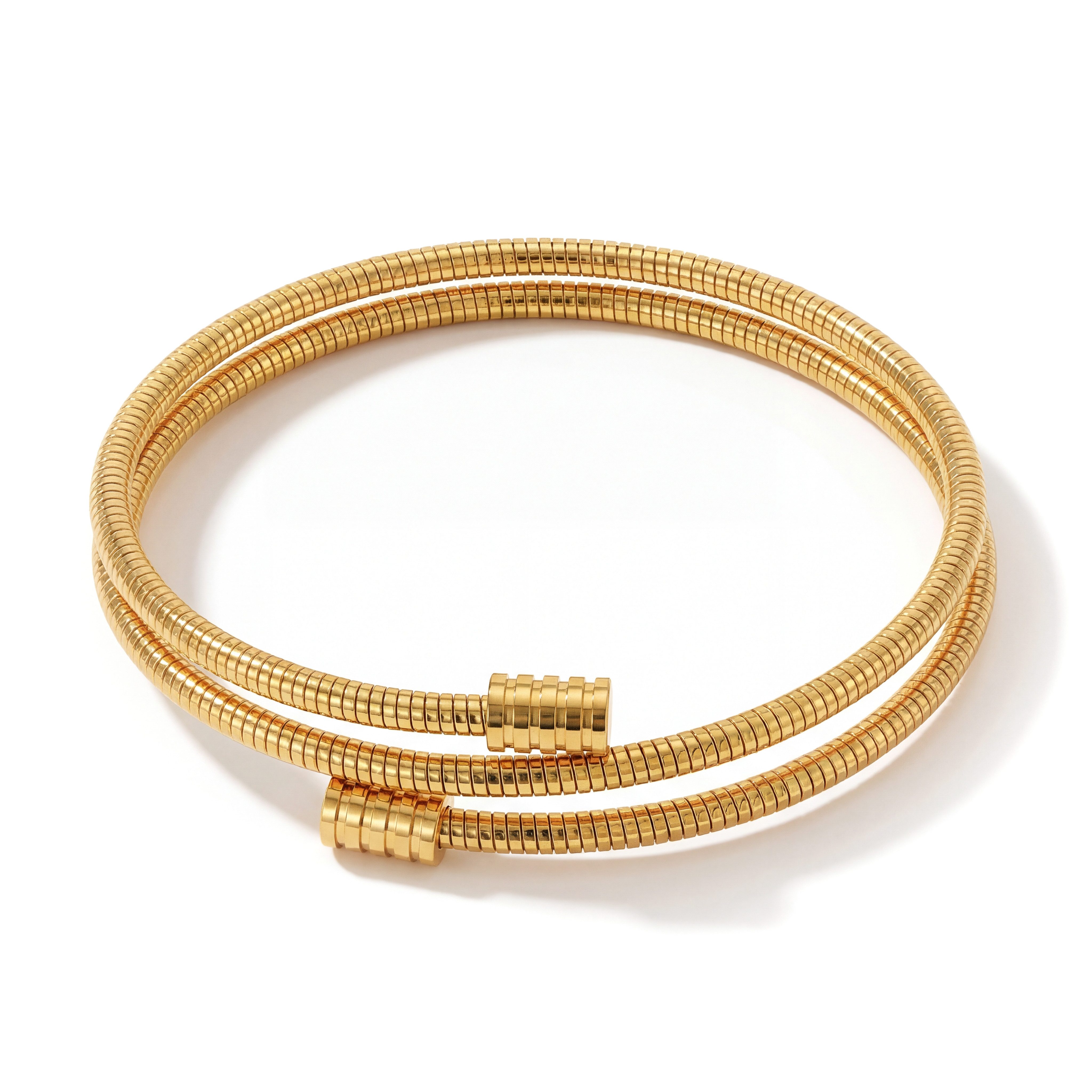 salazar.plus Armreif Luxus Edelstahl Armreif 18K Vergoldung Flexibles Design, Luxus-Design 18K vergoldet flexibler Edelstahl Tubogas-Struktur