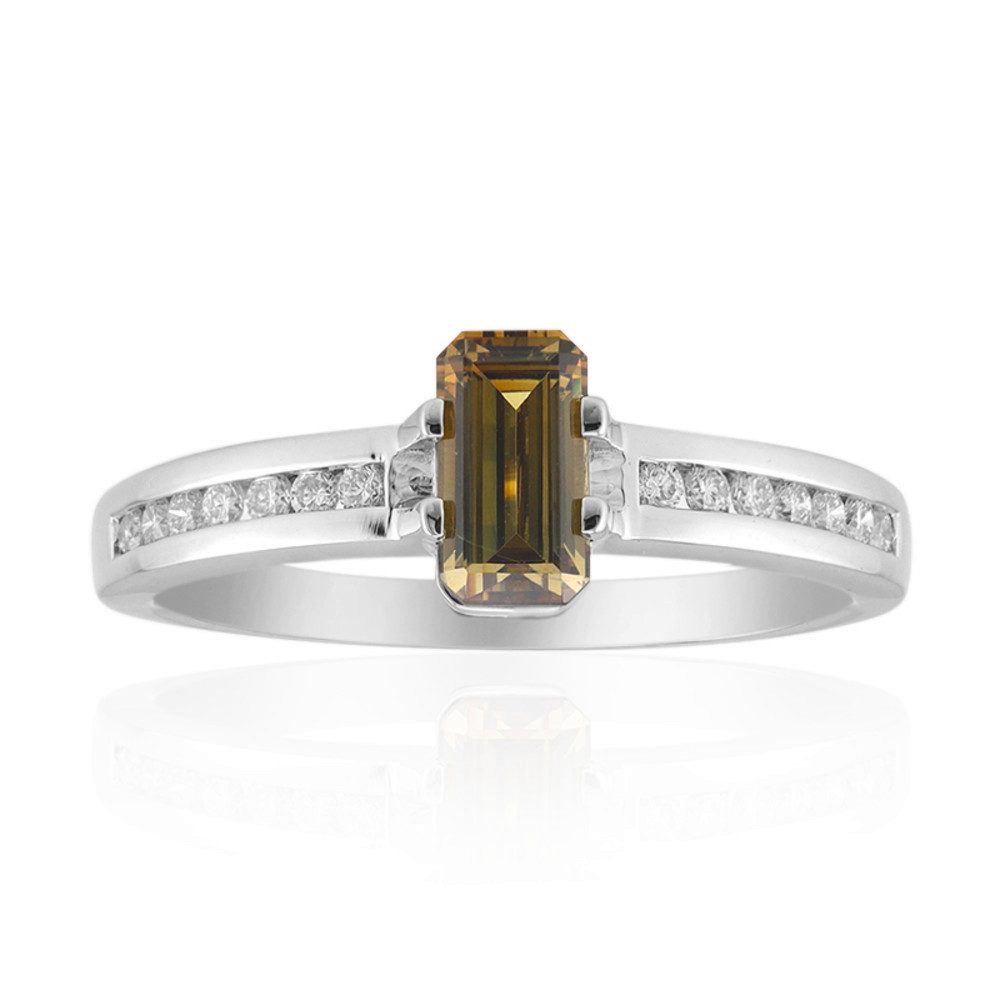 Cavill Diamantring Madagaskar-Demantoid Ring 1,04 ct, 585 Weißgold, 14 Diamanten 1,22 ct (1-tlg)
