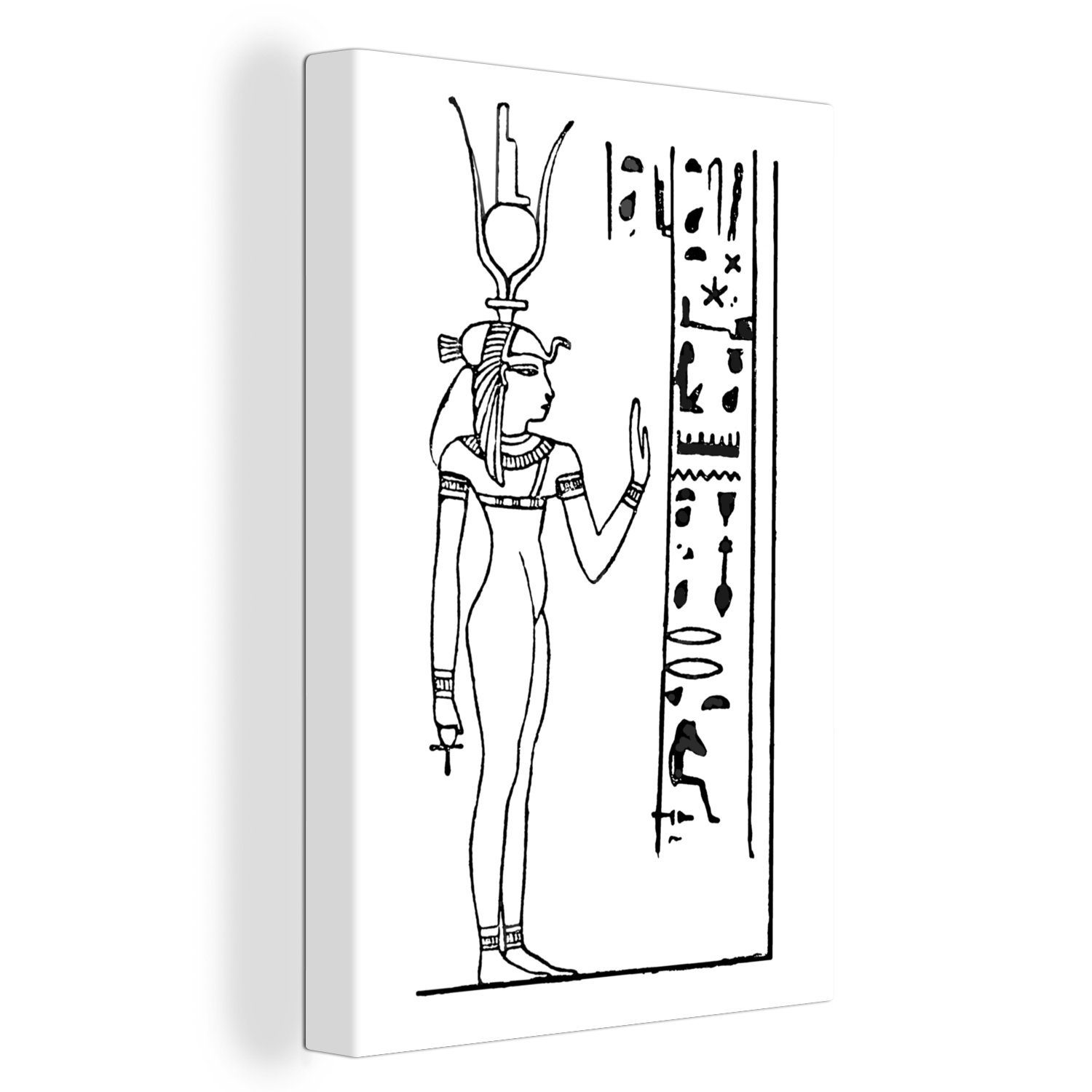 ägyptischen St), Isis, Göttin bespannt fertig Gemälde, inkl. cm Leinwandbild OneMillionCanvasses® der 20x30 (1 Leinwandbild Illustration Zackenaufhänger,