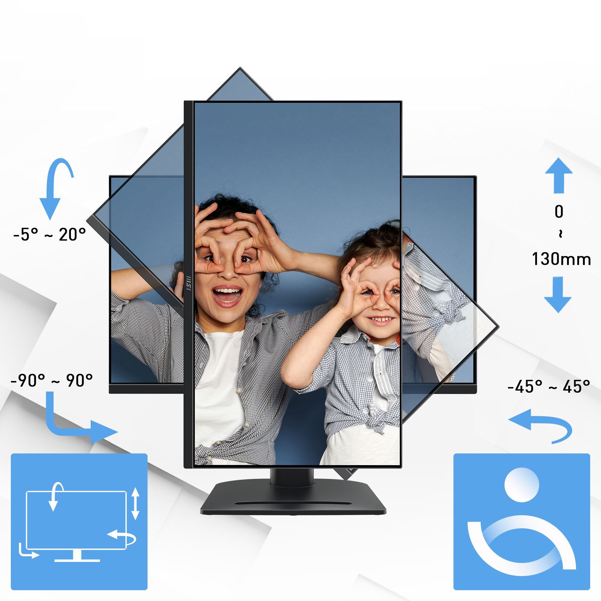 MSI PRO MP275QPG LED-Monitor (69 cm/27 ", 2560 x 1440 px, WQHD, 1 ms Reaktionszeit, 100 Hz, IPS-LED, dreh-, neig-,schwenk-, höhenverstellbar, Speaker)