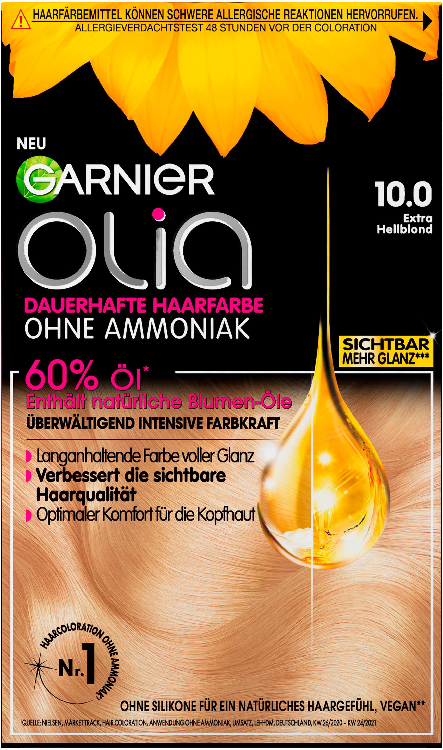 dauerhafte GARNIER Coloration Garnier Olia Ölbasis Haarfarbe, Set, 3-tlg.,