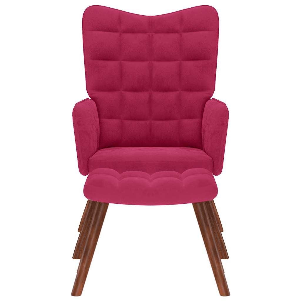 vidaXL Sessel Relaxsessel mit Hocker Weinrot Samt (1-St) günstig online kaufen