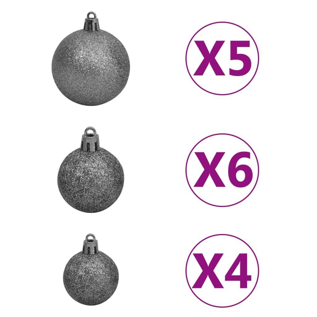 vidaXL Christbaumschmuck Weihnachtsgirlande mit m & PVC Weiß (1-tlg) Kugeln LEDs 5 Grün