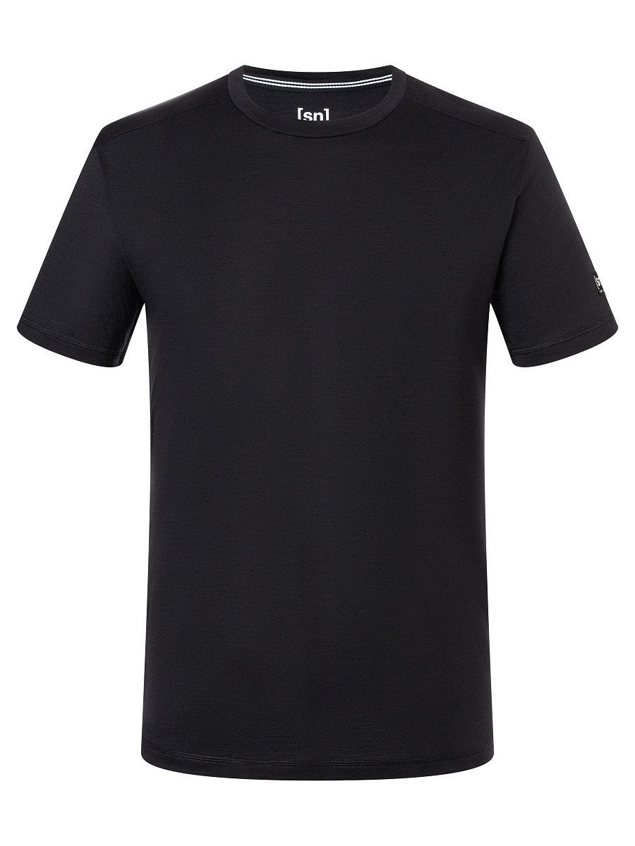 M Merino-Materialmix geruchshemmender T-Shirt Jet Merino T-Shirt SUPER.NATURAL Black SS ESSENTIAL