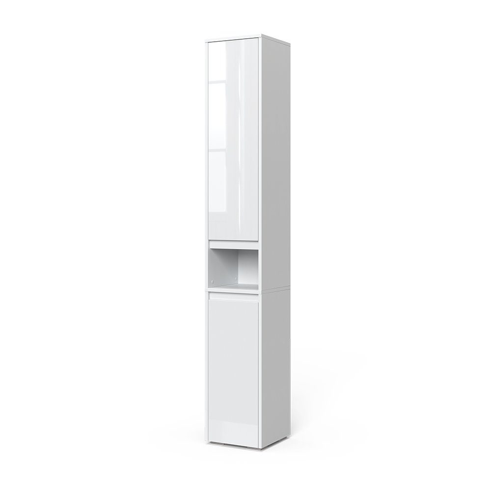 Vicco Hochschrank Majest, Weiß/Weiß Hochglanz, 30.2 günstig online kaufen