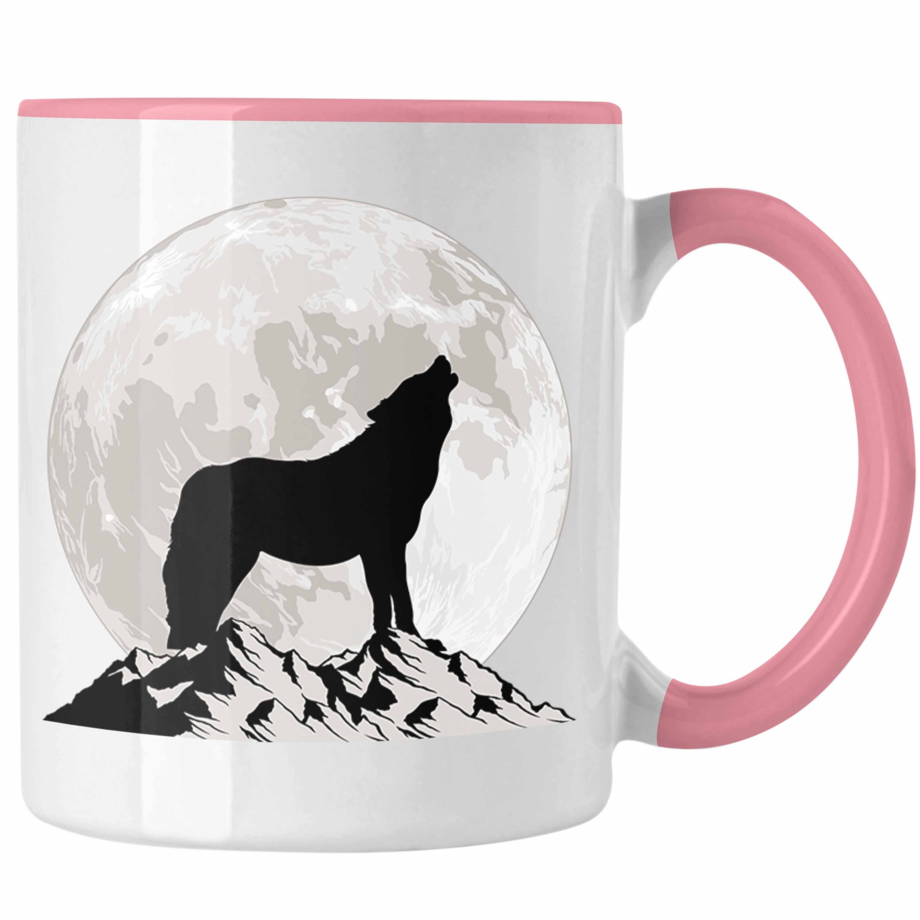 Im Rosa Geschenk Trendation Grafik Mondlicht Tasse Wolf Geschenkidee Wolf Tasse