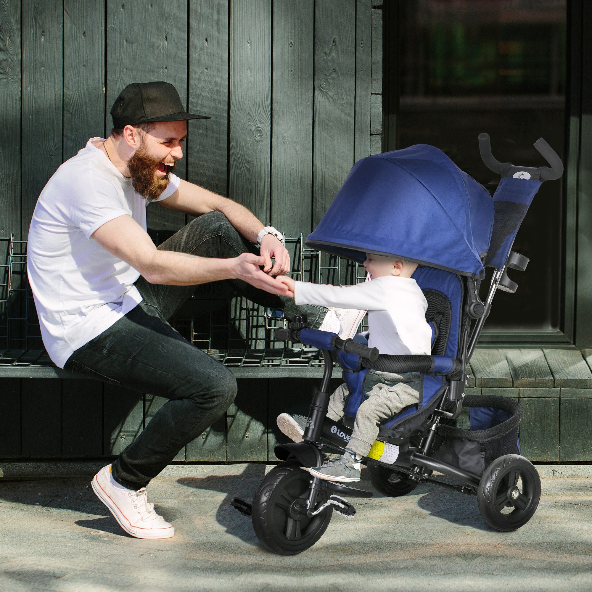 HOMCOM Dreirad 6-in-1-Kinderdreirad für Kinder, Pedal-Schieberad günstig online kaufen