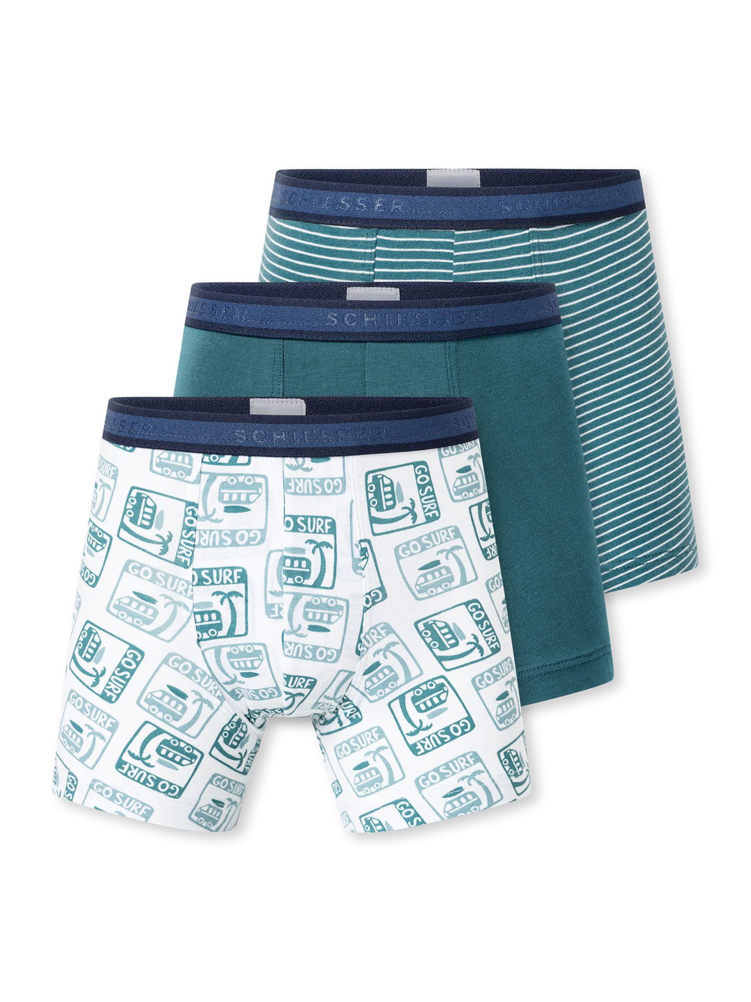 Schiesser Trunk 955 Multi (3-St) Unterhose, Unterwäsche, Boxer Trunk