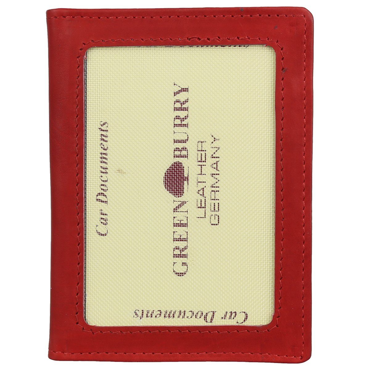 Greenburry Kartenetui 1848 Ausweismappe Kartenetui Red Leder Dokumentenmappe Basic