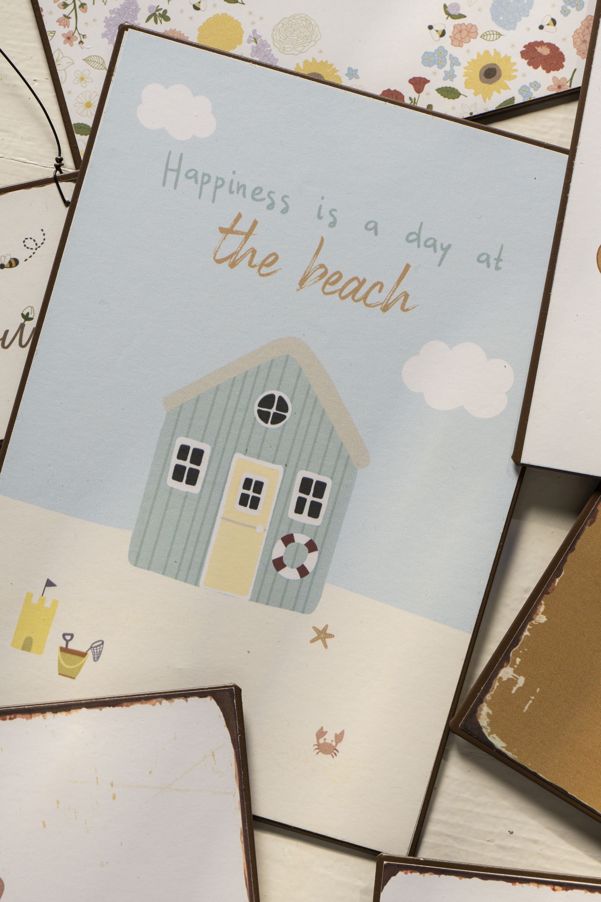 Ib Laursen Metallschild Laursen Blechschild "Happiness is ... at beach" Wandschild