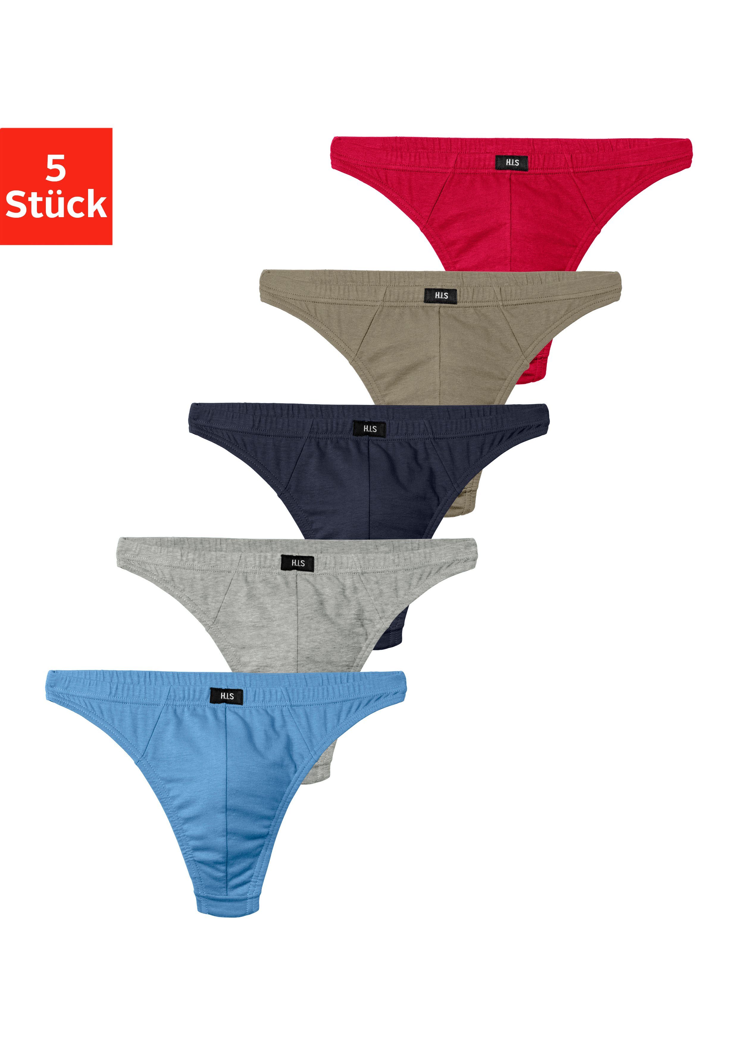 H.I.S String Herren Unterhose (Packung, 5-St) in Baumwollstretch-Qualität