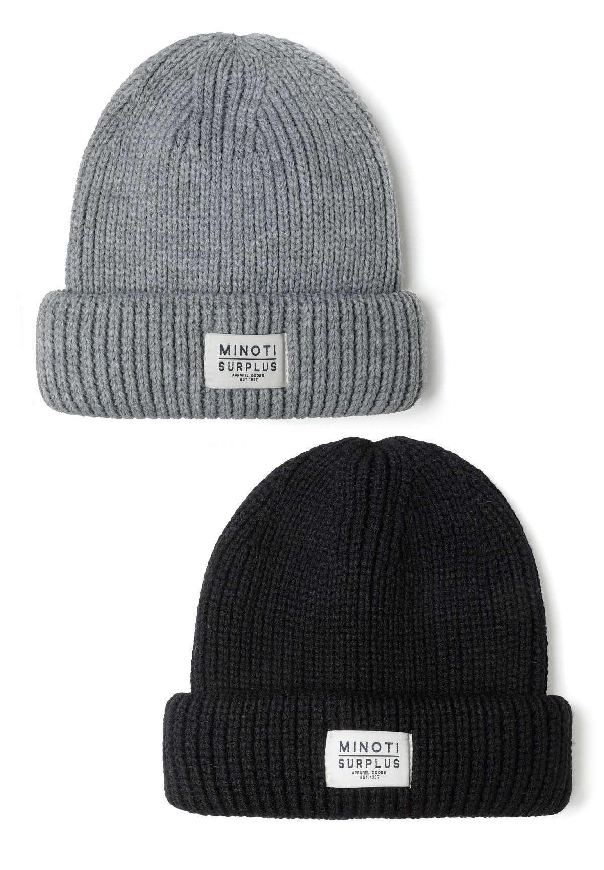 MINOTI Beanie Zwei Beanie-Strickmützen mit Aufnäher günstig online kaufen