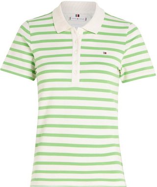 Tommy Hilfiger Poloshirt 1985 SLIM PIQUE STRIPE POLO SS mit dezenter Tommy Hilfiger Logostickerei