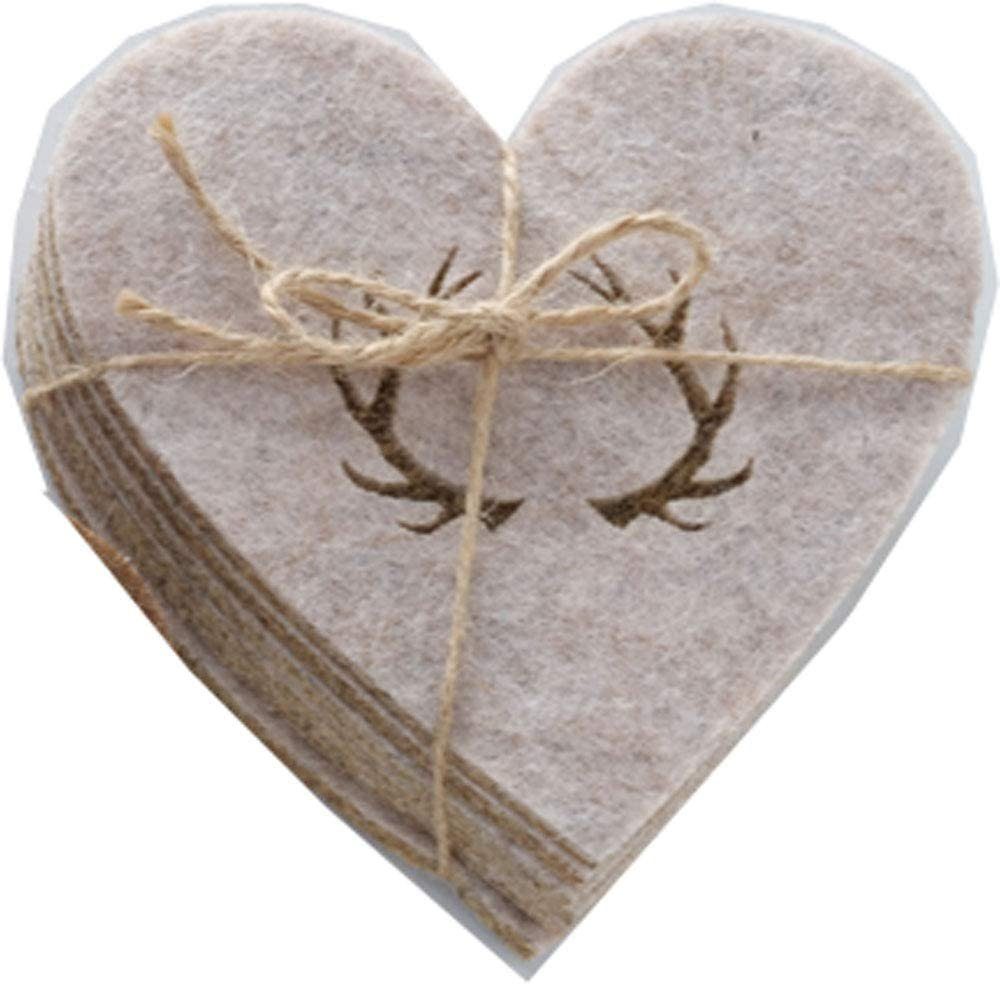 BOLTZE Glasuntersetzer Untersetzer Antler Filz beige