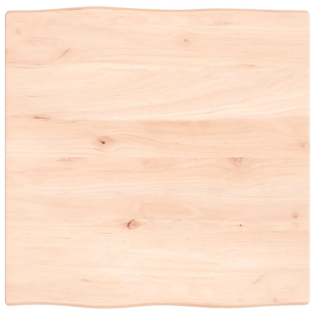furnicato Tischplatte 60x60x2 cm Massivholz Eiche Unbehandelt Baumkante (1 St)