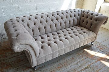 JVmoebel Chesterfield-Sofa, Chesterfield 3 Sitzer Design Sofa Couch 225 cm