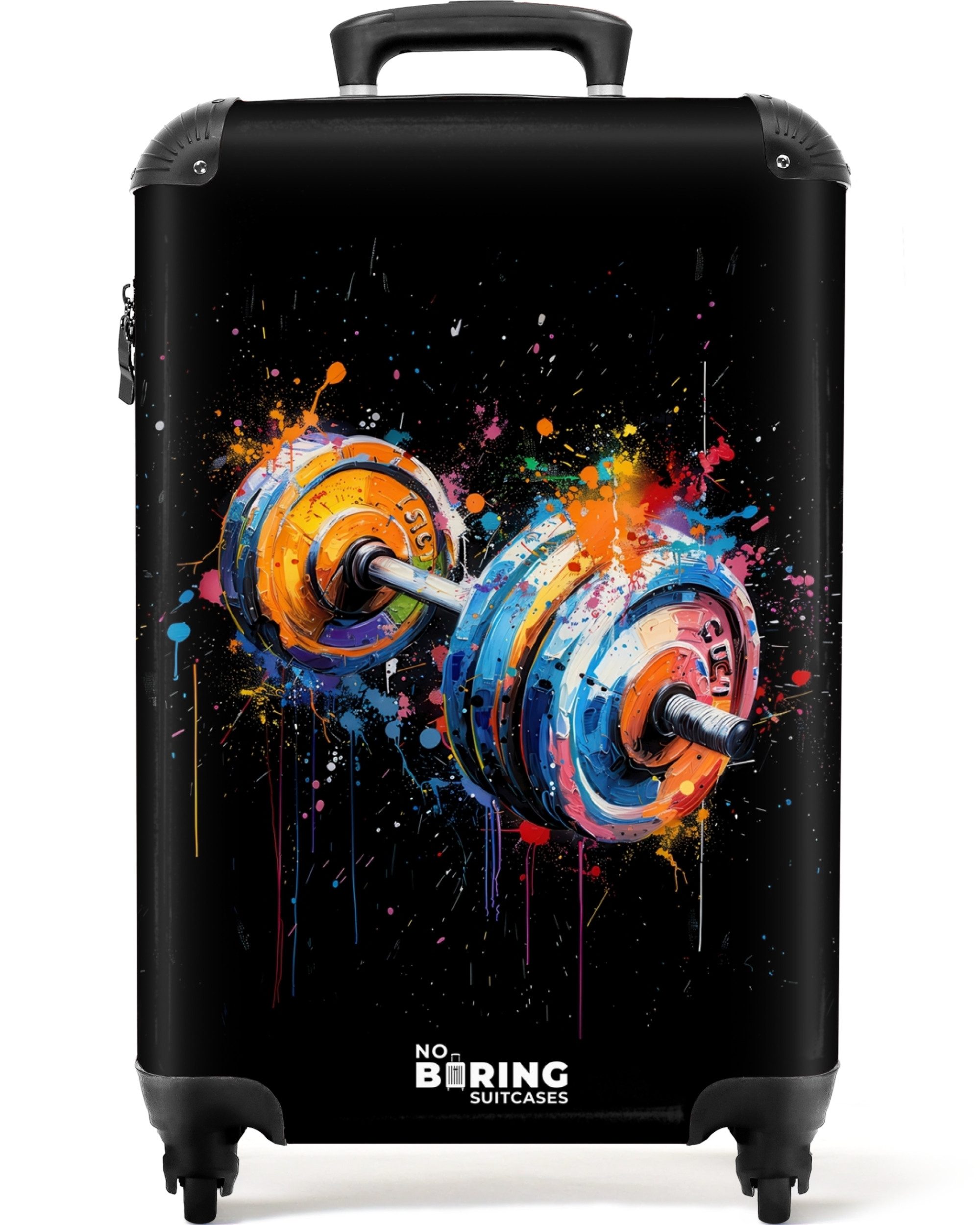 NoBoringSuitcases.com© Hartschalen-Trolley Hantel mit Graffiti 55x35x20cm, günstig online kaufen