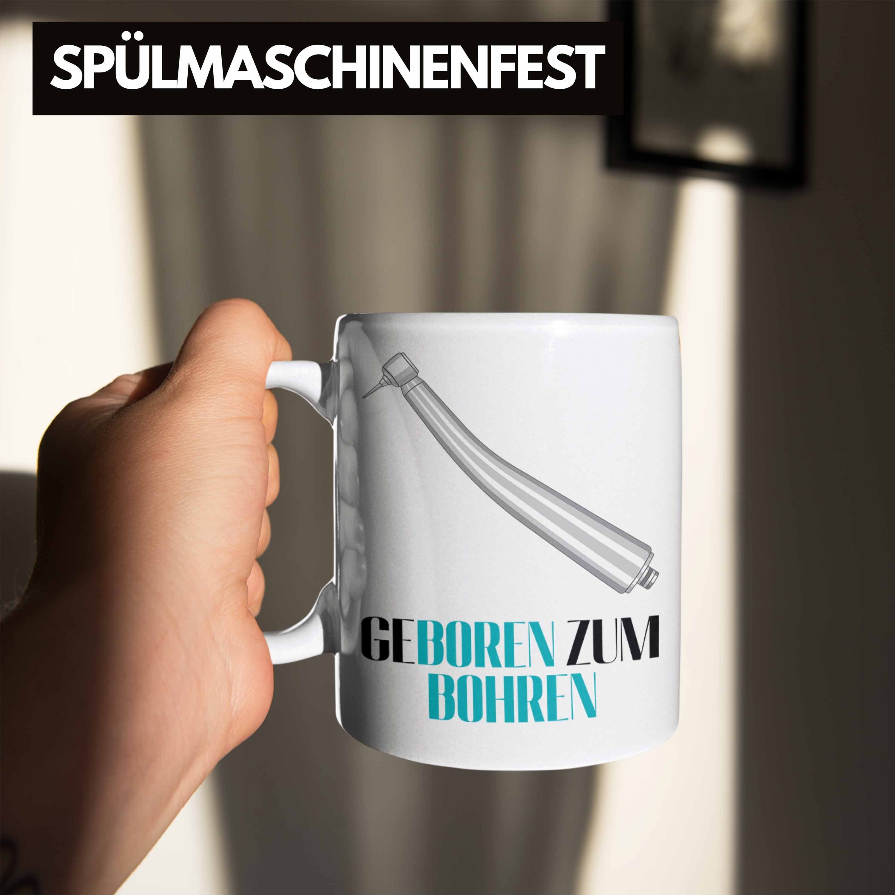 Zahnärztin Trendation Geschenk Praxis Lustig Zahnarzthelferin Zahnmedizinische Bohren Zum Weiss Tasse Tasse Geboren Zahnarzt Zahntechniker Trendation - Geschenkidee Fachangestellte