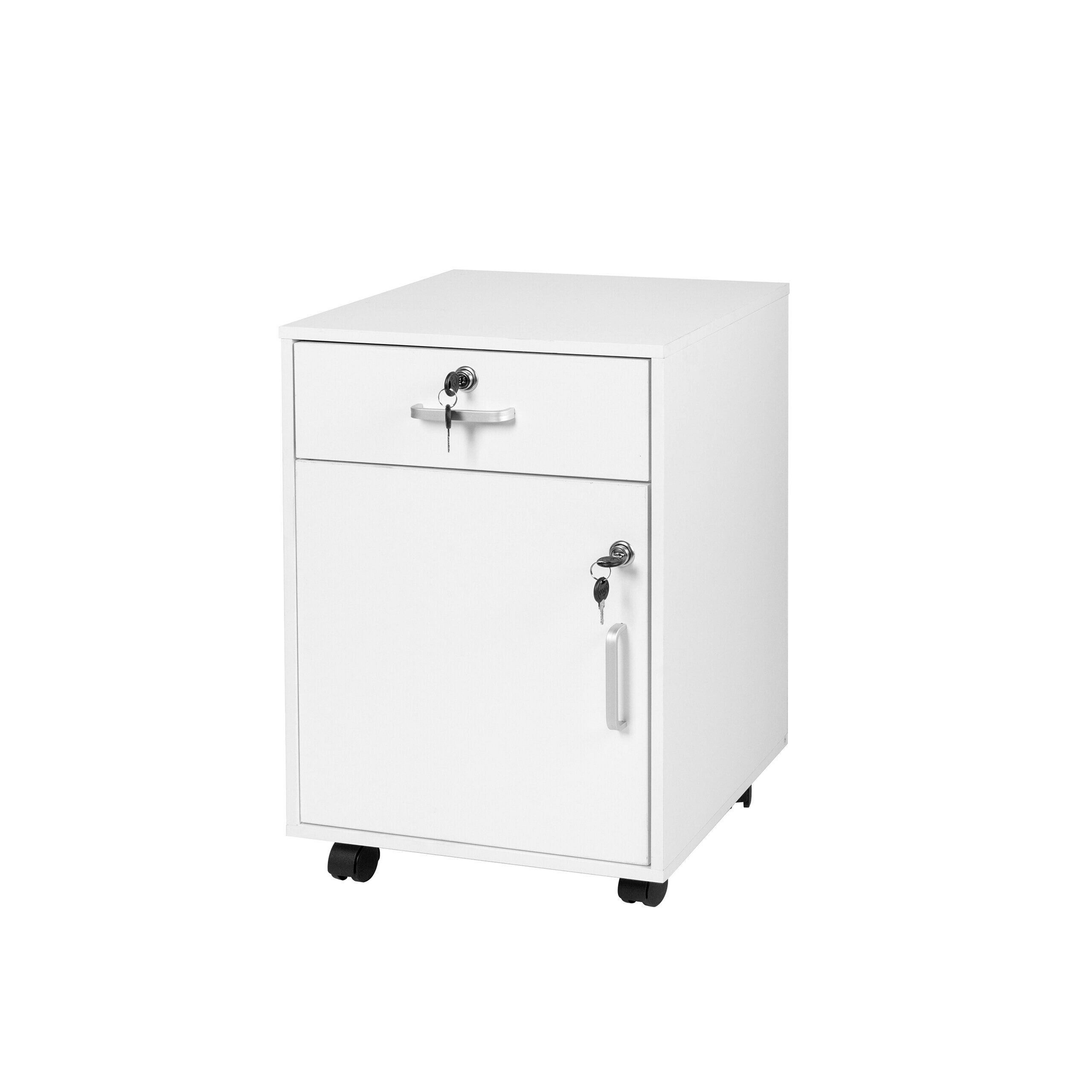 relaxdays Rollcontainer Abschließbarer Rollcontainer, weiß günstig online kaufen